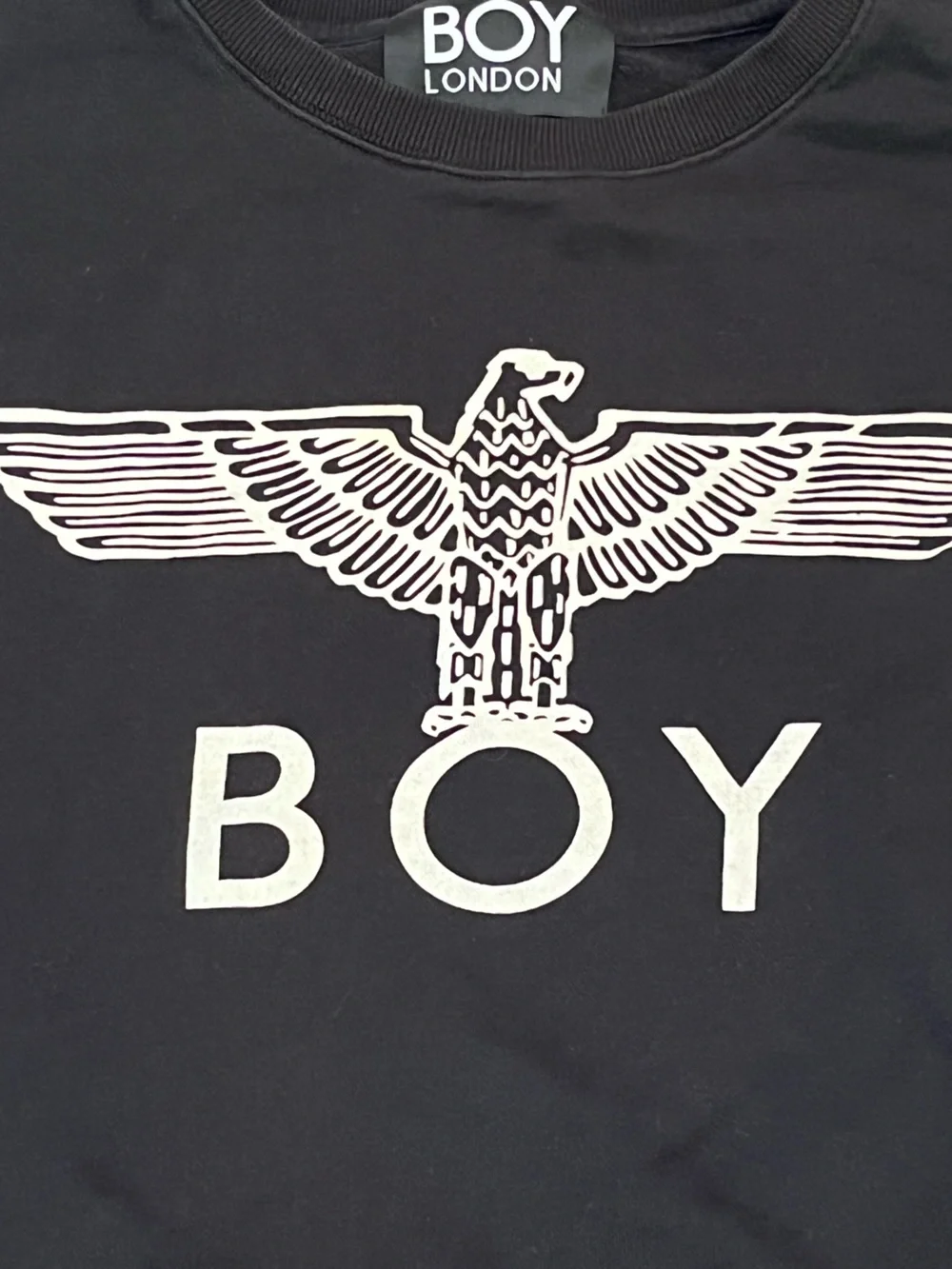 BOY LONDON black white logo crewneck 100% cotton sweatshirt streetwear unisex M